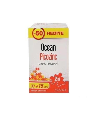 Ocean Orzax Ocean Picozinc Food Supplement 30 + 15 Tablets