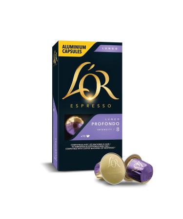 L'OR Lungo Profondo 08 Nespresso Compatible 10 Aluminum Coffee Capsules