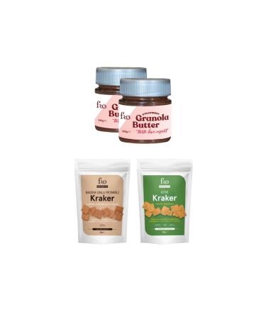 FRO 4-Pack Granola Butter Strawberry 2xCrunchy Crackers Almond Flour Cheese Crackers Pack Healthy Snack