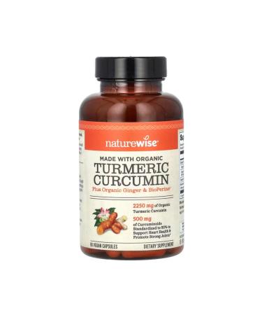 Nature Wise Organic Turmeric Curcumin 90 Vegan Capsules