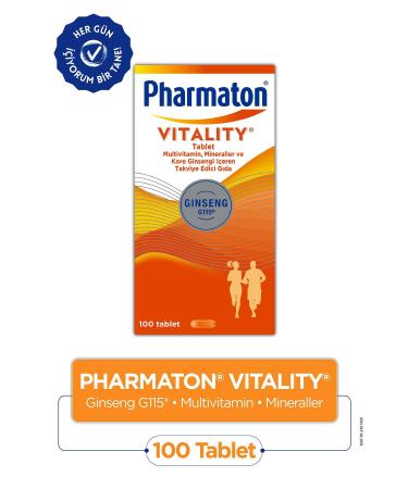 Pharmaton Vitality 100 Tablets - Ginseng G115 Multivitamins And Minerals