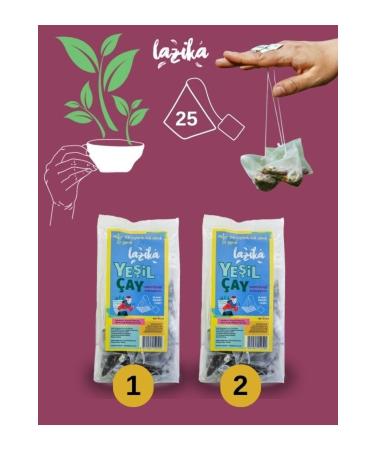 LAZIKA (SET OF 2) Pyramid Bag Green Tea Bergamot & Marshmallow Flower