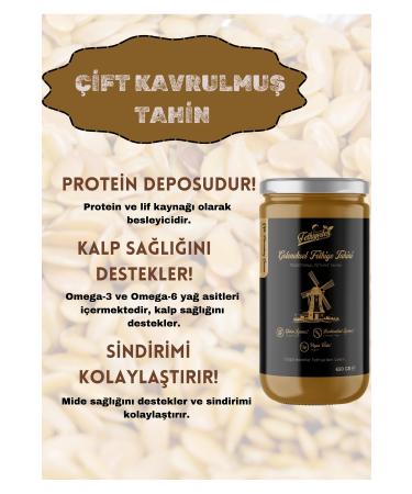 HAND MADE From Fethiye Natural Additive-Free Traditional Double Roasted Fethiye Tahini 650gr - Buy Online on GoSupps.com