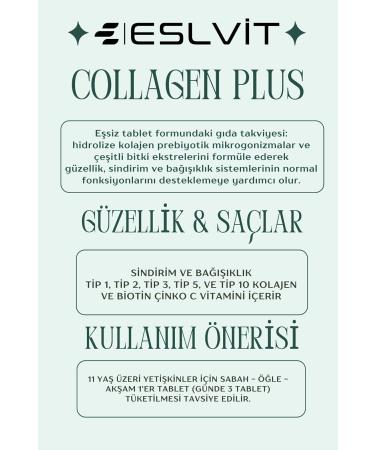 Eslvit 5 Type Hydrolyzed Collagen Type 1 Type 2 Type 3 Type 5 Type 10 (Vitamin C Zinc Selenium) 90 tablets - Buy Online on GoSupps.com