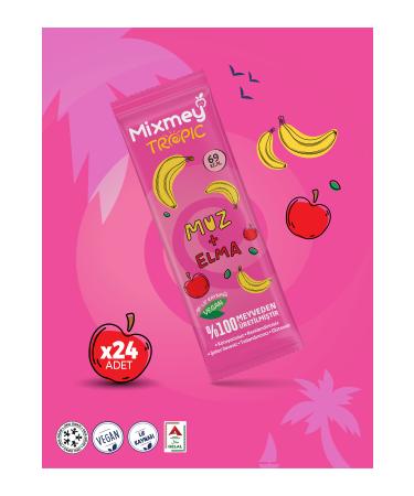 Mixmey Banana Fruit Bar | Natural Energy Giving Fruit Bar - 20gr X 24 Pieces
