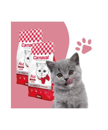 Carnaval Lamb Adult Cat Food 3kg (2X1.5KG) - Buy Online on GoSupps.com