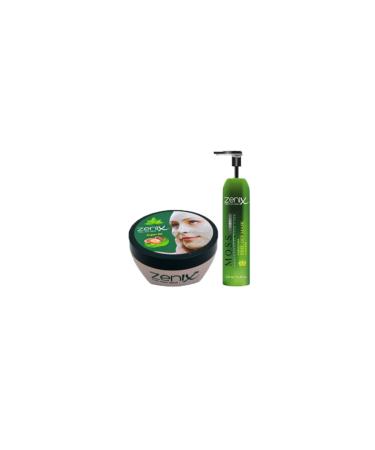 Zenix Peel Off Moss Face Mask 130 ml Seaweed Mask + Argan Oil Essence Clay Face Mask 350 gr