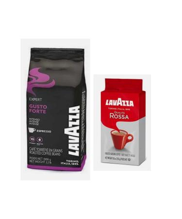 LavAzza Expert Forte Bean Coffee 1 kg + Lavazza Qualita Rossa Ground Filter Coffee 250GR