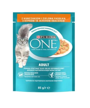 PURINA DOG&CAT CHOW Purina One Mini Fillets with Chicken and Beans in Sauce for Adult Cats 85 gr 12 Pieces