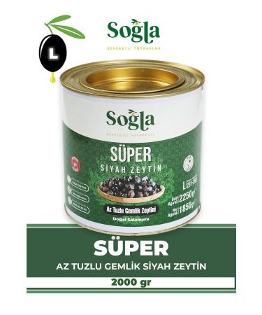 SO LA OLIVE Super Gemlik 231-260 Caliber Black Olives 2000gr