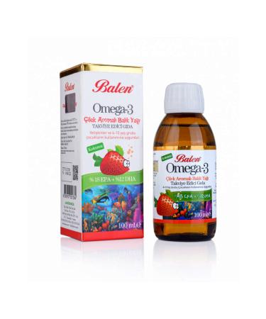 Balen Omega-3 Strawberry Flavored * 100 ML | Heart AND Brain Health Support Supplement 570008