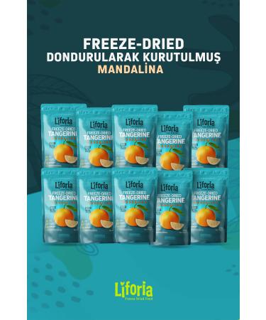 Liforia 10 Pack - Freeze Dried Tangerine Pieces 20gr
