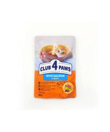 Club4Paws Salmon Prem.pouch Kitten Food 80 gr X 6 Pieces 106008