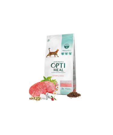 OptiMeal Super Premium Beef-Sorghum Sterilized Cat Food 10 Kg 336108