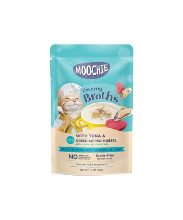 MOOCHIE Creamy Broth with Tuna and Green-Lipped Mussels 40g Bag Nutritious and Delicious Cat Food