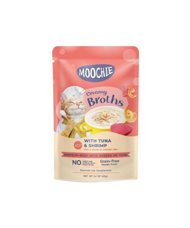 MOOCHIE Creamy Broth with Tuna and Shrimp 40g Bag Delicious and Nutritious Cat Food