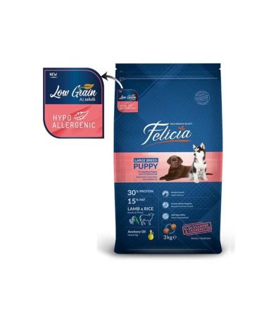 Felicia Low Grain Hypoallergenic Lamb Meat Medium and Large Breed Puppy Dog Food 3 Kg