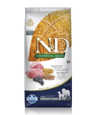 & D Lamb Meat and Blueberry Medium and Large Breed Low Grain Adult Dog Food 12 Kg