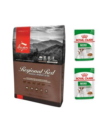 Orijen Regional Red Dog Food 2 kg + Royal Canin Mini Adult Wet Dog Food 2 Pieces