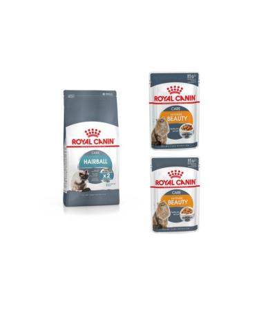 Royal Canin Hairball Hairball Control Adult Cat Food 2 kg 2 Pieces Intense Beauty Wet Food 85 gr