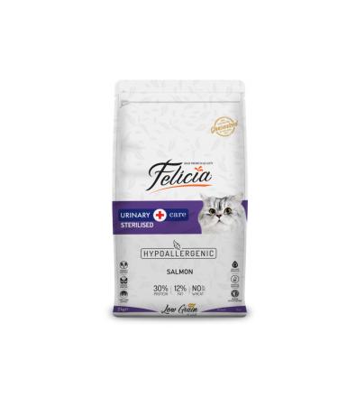 Felicia Hypo-Allergenic Low Grain Sterilized Cat Food with Salmon for Urinary Health 2kg
