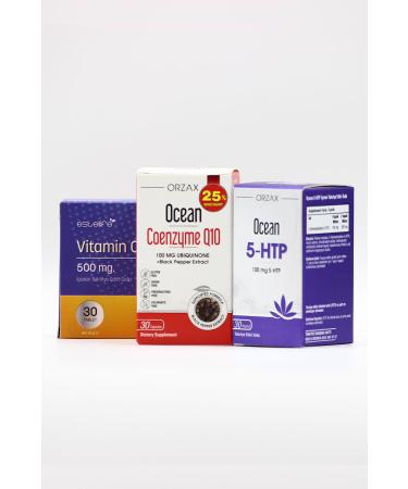 Ocean Coenzyme Q10 - Ocean 5-HTP - Vitamin C 500 mg