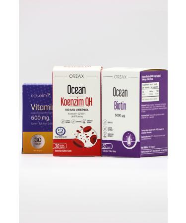 Ocean Coenzyme QH - Ocean Biotin 5000 g - Vitamin C 500 mg