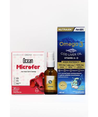 Iron and Omega 3 Support Package for Children with Ocean Microfer Estellife D3 Omega-3 Cod Liver Oil
