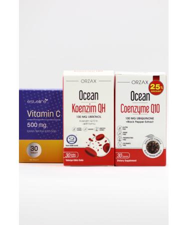 Ocean Product Set: Ocean Coenzyme QH & Coenzyme Q10 & Vitamin C Trio