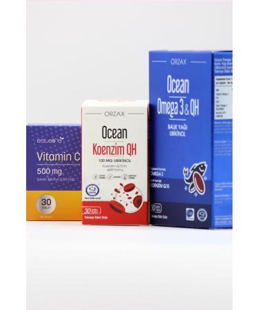 Ocean Product Set: Ocean Omega 3 QH & Coenzyme Q10 & Vitamin C Trio