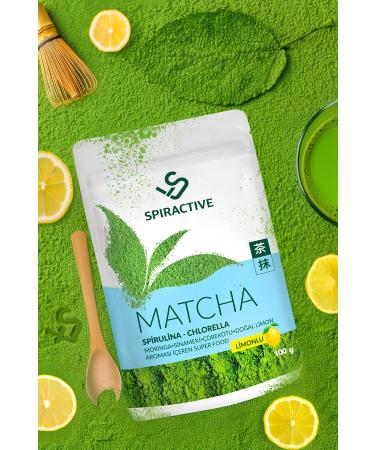 Spiractive Matcha Tea 100 gr Spriluna Japanese Premium Lemon Flavored Detox Burner Matcha Tea with Green Tea