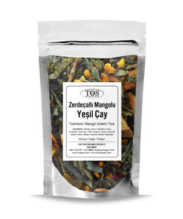 TOS The Organic Spices Turmeric Mango Green Tea 250 gr (1st Quality) Turmeric Mango Green Tea