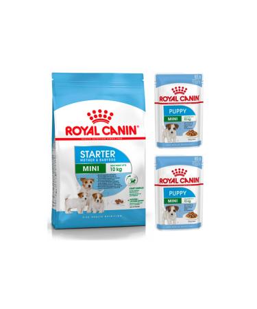 Royal Canin Mini Starter Puppy Food 3 Kg + Dog Wet Food 2 Pieces