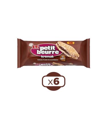 Eti Cocoa Hazelnut Cream Petit Beurre Biscuits 270 gr x 6 Pieces
