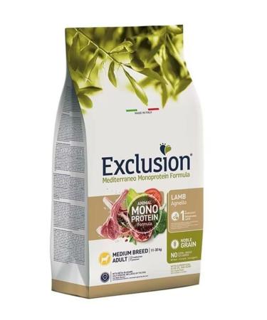 Exclusion Monoprotein Lamb and Pomegranate Low Grain Medium Breed Adult Dog Food 12 Kg - Buy Online on GoSupps.com