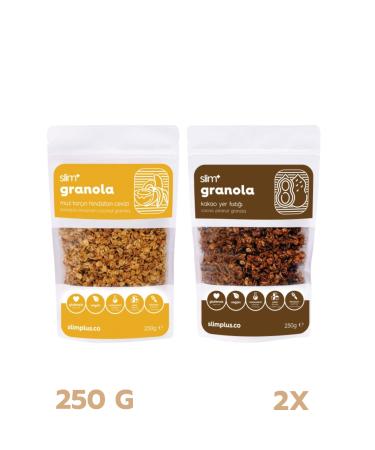 slimplus Gluten Free Granola Mix Pack Strawberry Granola 250G and Cocoa Granola 250G