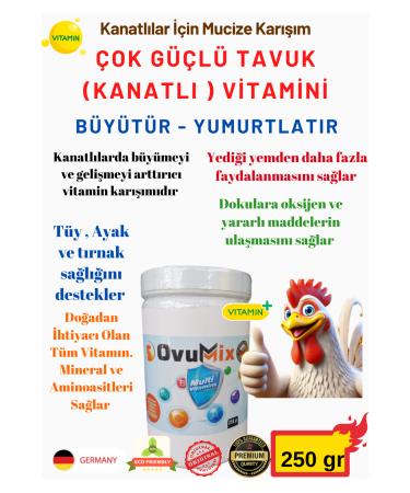 OVUMIX Chicken Growth and Egg Laying Vitamin 250 gr (New Generation Multivitamin Rich Mix)