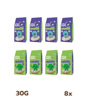 slimplus 8 Pack Mini Pops Rice Crisps and Mini Pops Buckwheat Crisps 30G