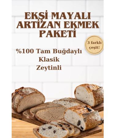 Siyez Evi 2.7 Kg Artisan Bread 3-Pack 3x900 gr (CLASSIC-WITH OLIVE-0 WHOLE WHEAT)