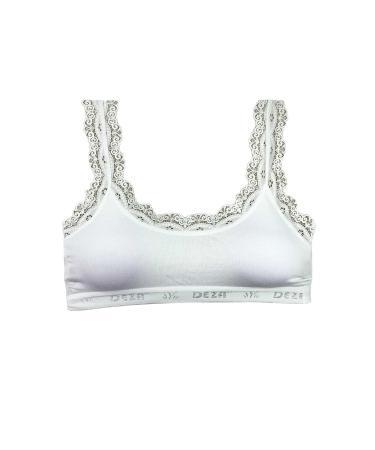 Skygo Lace Embroidery Padded Bamboo Women's Bustier White