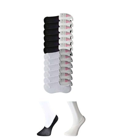 Skygo Black and White Women's Ballerina Socks 12 pairs