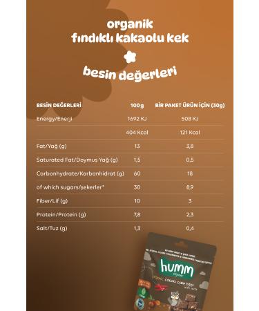 Humm Organic Organic Gluten-Free Vegan Cocoa and Hazelnut Cake Snack Pack - 6 pieces - Buy Online on GoSupps.com
