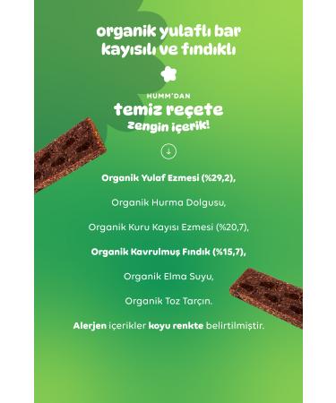 Humm Organic Organic Vegan Apricot Hazelnut Oatmeal Bar 27g X 12 Pieces - Buy Online on GoSupps.com