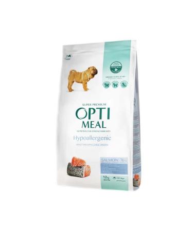 OptiMeal Hypoallergenic Adult Dog Food with Salmon for Medium and Large Breeds 12 Kg