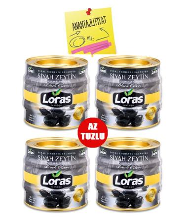 Loras Olive Loras Gemlik Black Olive Tin Hyper 1400 gr 4-Pack (231-260)