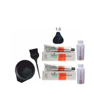 Silky Herbal Hair Dye 1.Black 1+1.5 50ml X2pcs