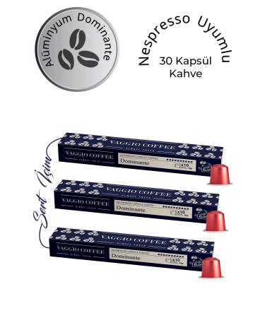 Vaggio Coffee Nespresso Compatible Dominante Aluminum Capsules 10 Pieces