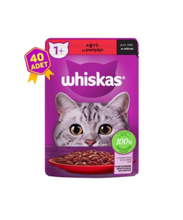 Whiskas Cattle Pouch Bag Complete Canned Food for Adult Cats 40 X 85 Gr.