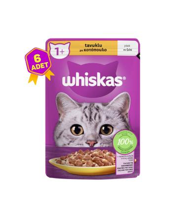Whiskas Chicken Pouch Complete Food for Adult Cats Canned 6 X 85 Gr.