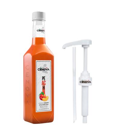 Cenova Peach Coffee-Cocktail Syrup 1000 ML Gourmet Series Pump Included